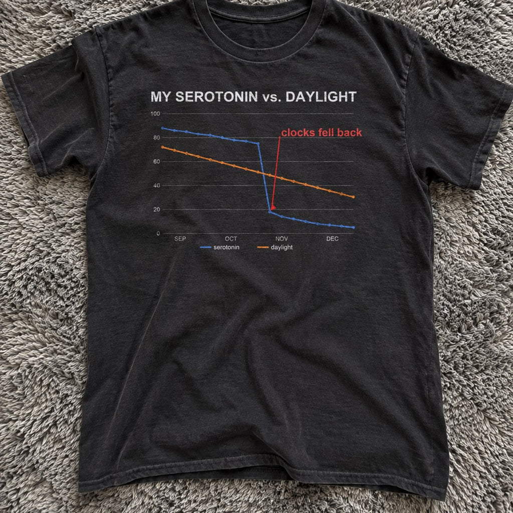 My Serotonin vs Daylight Shirt on a grey rug