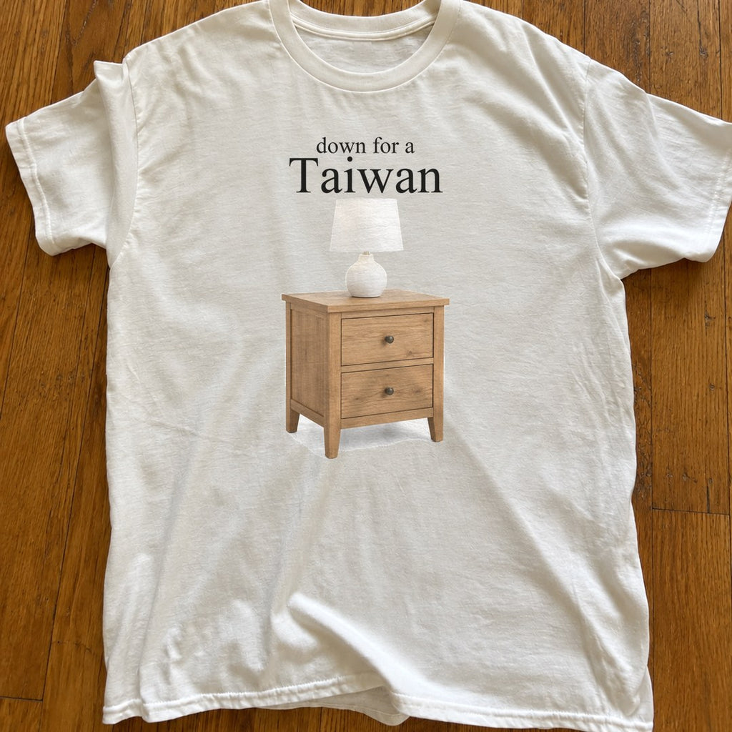 Down for a Taiwan Shirt on a wood floor