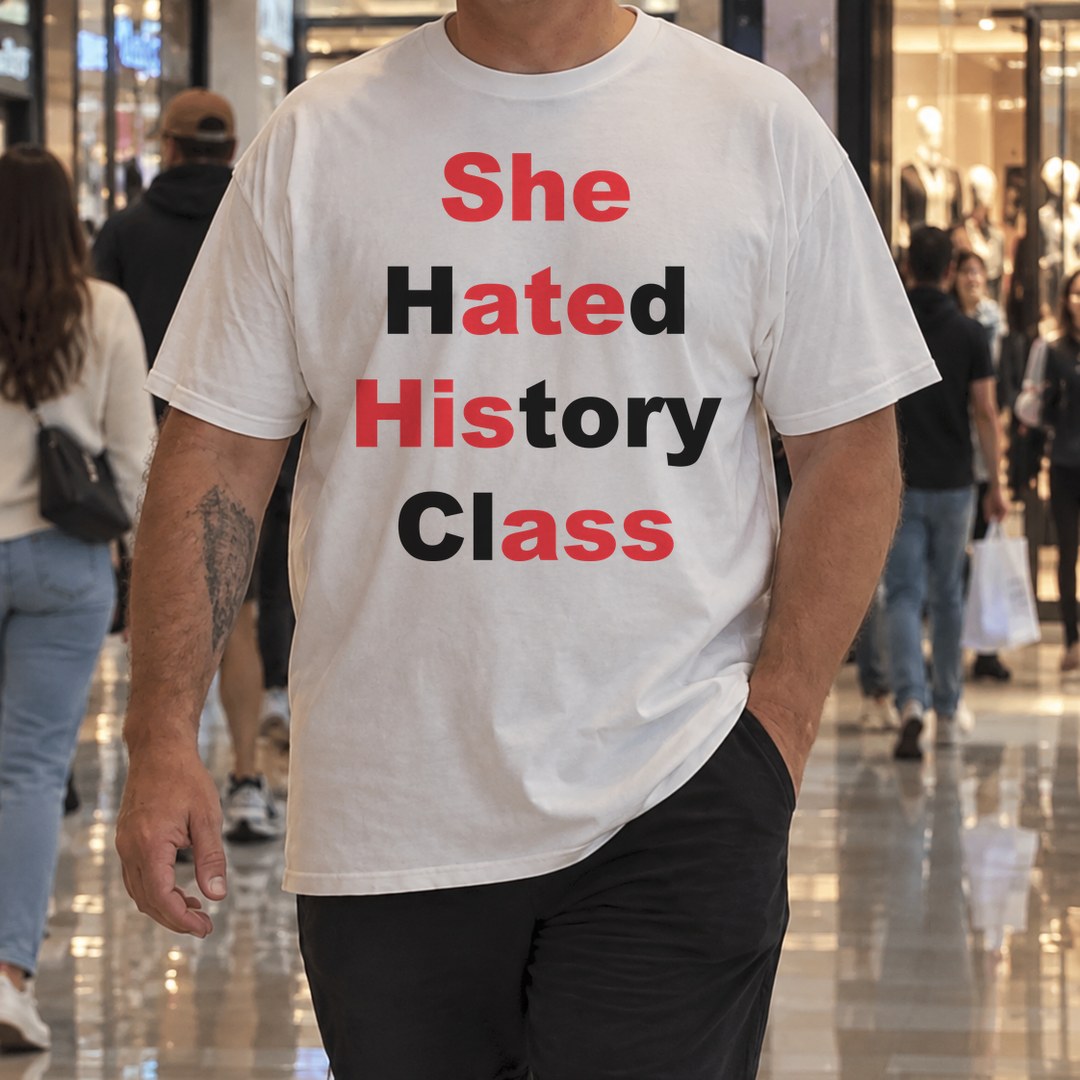 She Hated History Class Shirt worn at the mall