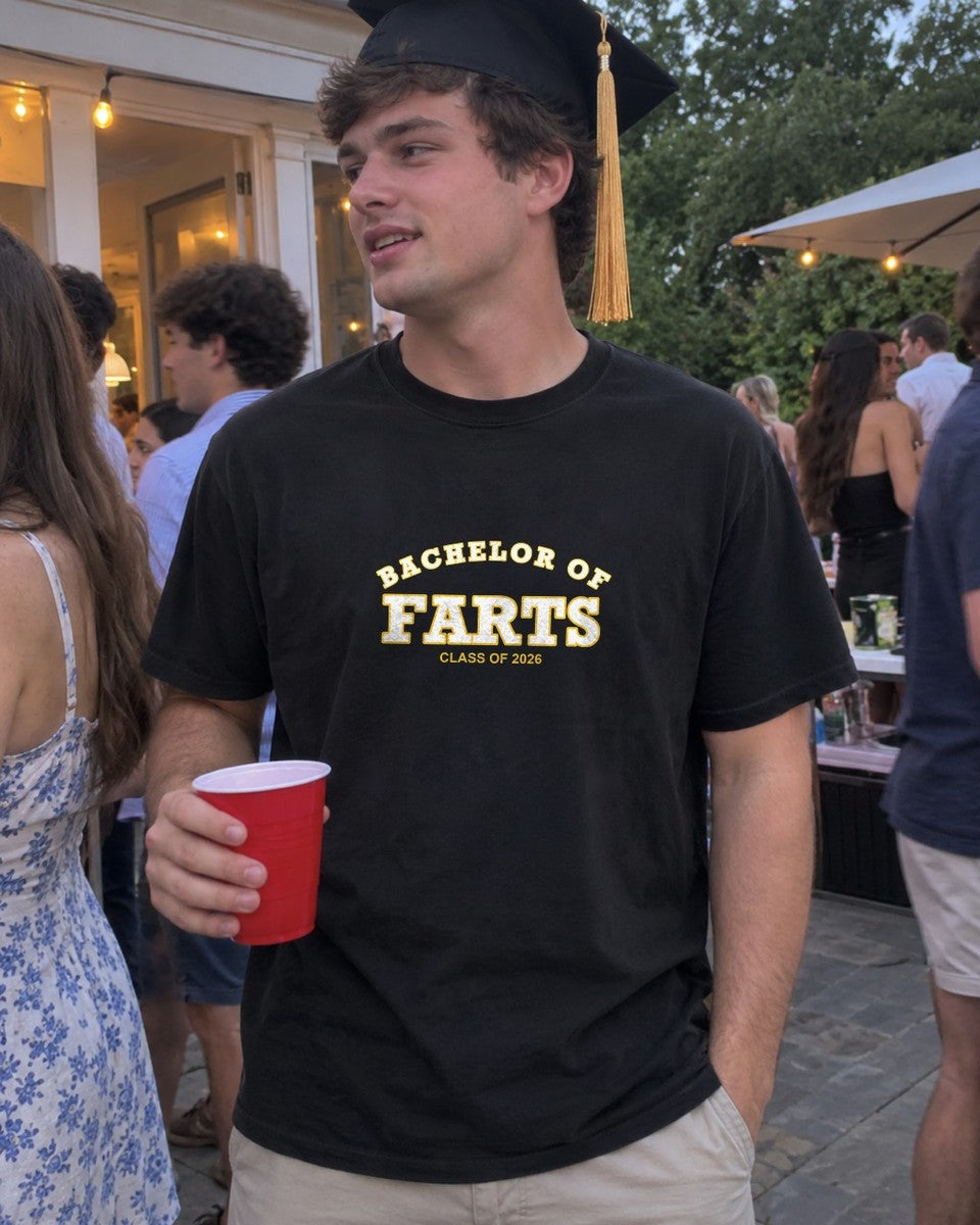 Bachelor of Farts Shirt worn out in the wild