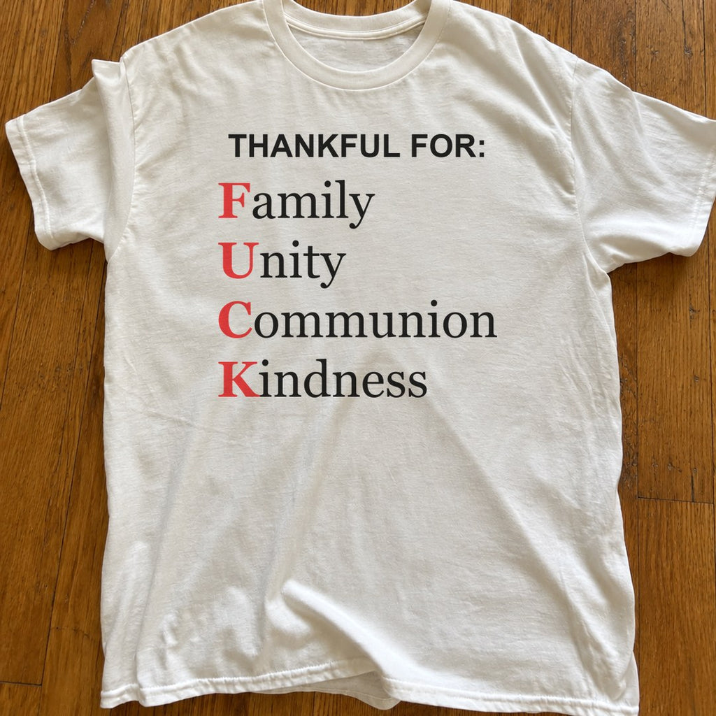 Thankful For Shirt on a wood floor