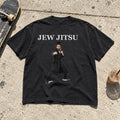 Jew Jitsu Shirt laid flat on a sidewalk