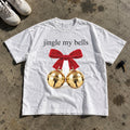 Jingle My Bells Shirt laid flat on a concrete garage floor