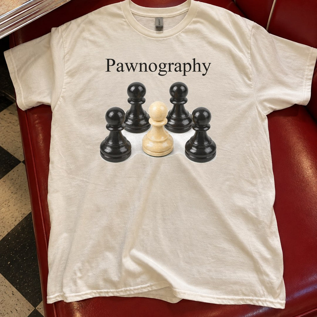 Pawnography Shirt in a diner booth