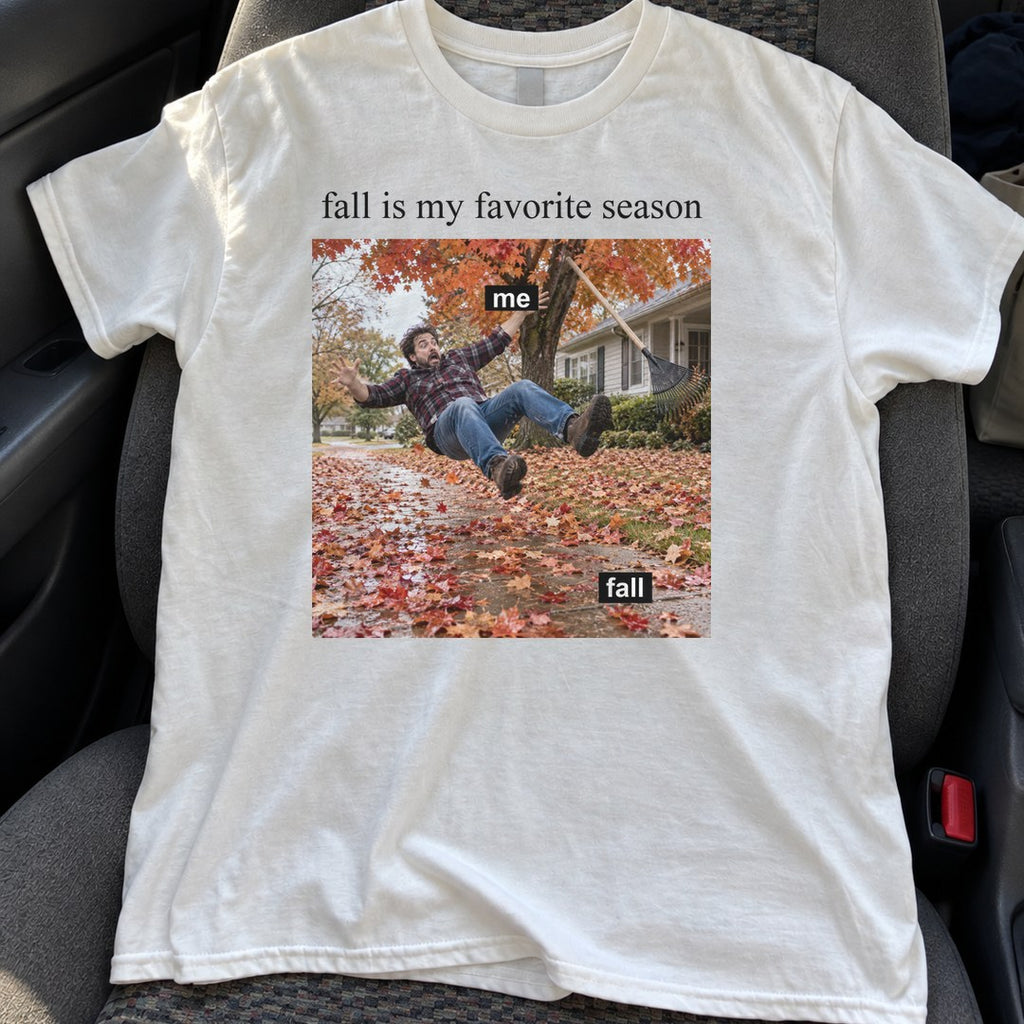 Fall Is My Favorite Season Shirt on a car seat