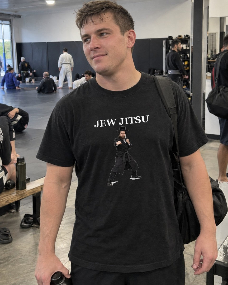 Jew Jitsu Shirt worn out in the wild