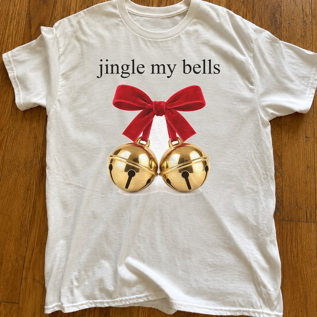 Jingle My Bells Shirt on a wood floor
