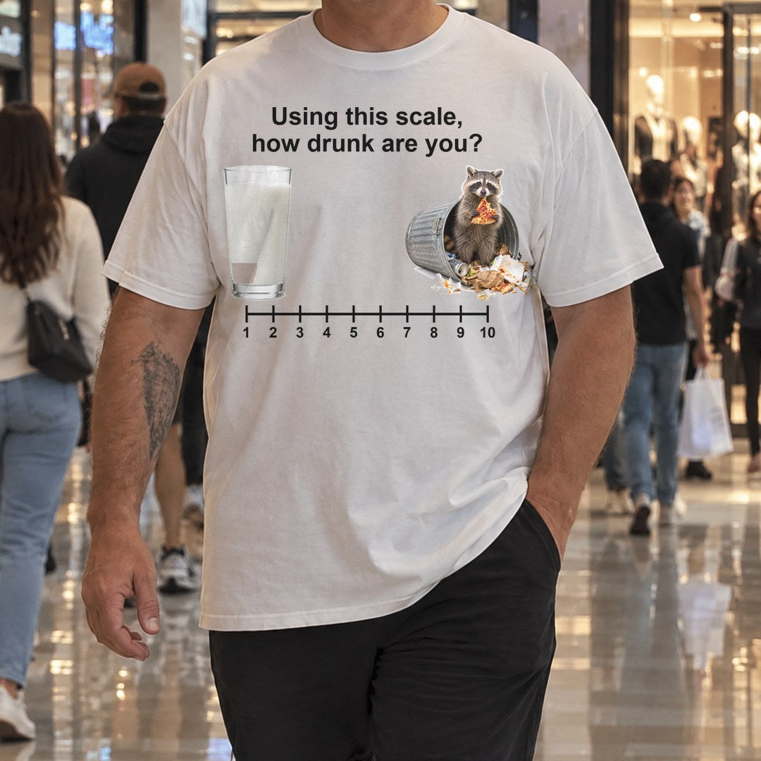 How Drunk Are You Scale Shirt worn at the mall