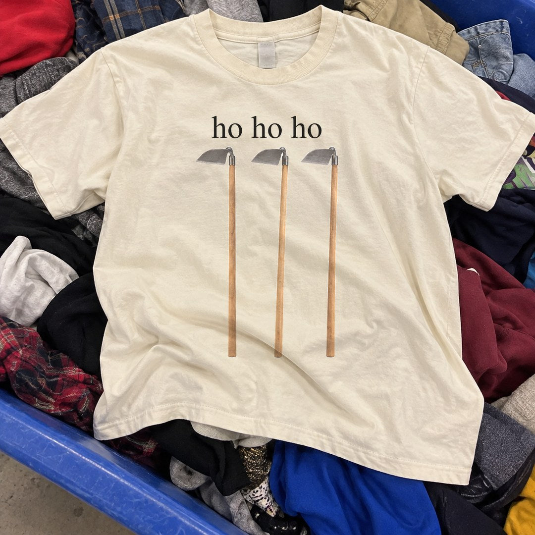 Ho Ho Ho Shirt found in a thrift store bin