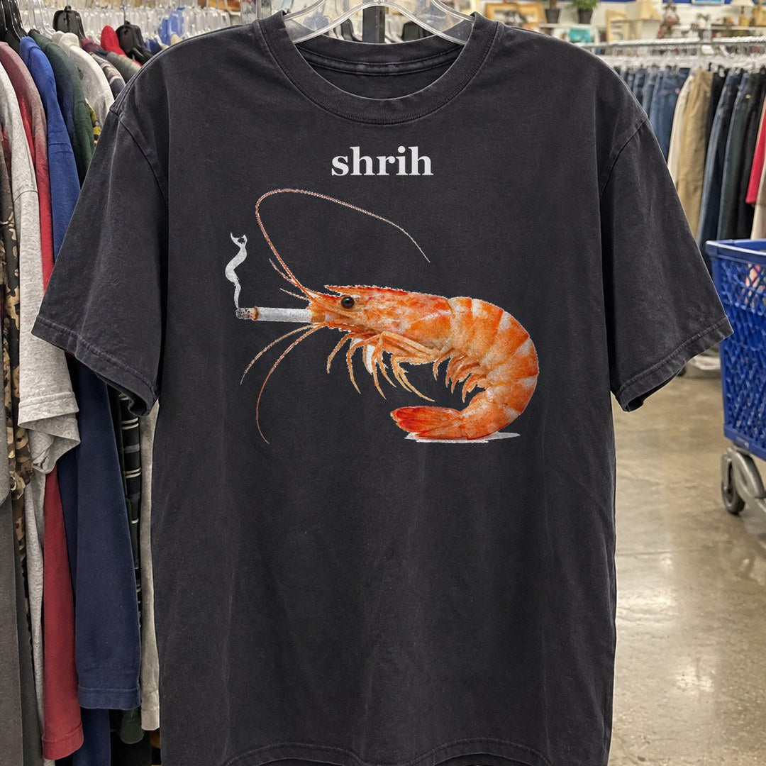 Shrih Shirt on a thrift store rack