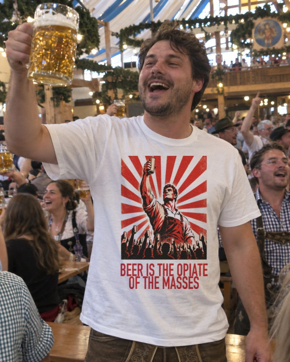 Beer Is the Opiate of the Masses Shirt worn out in the wild