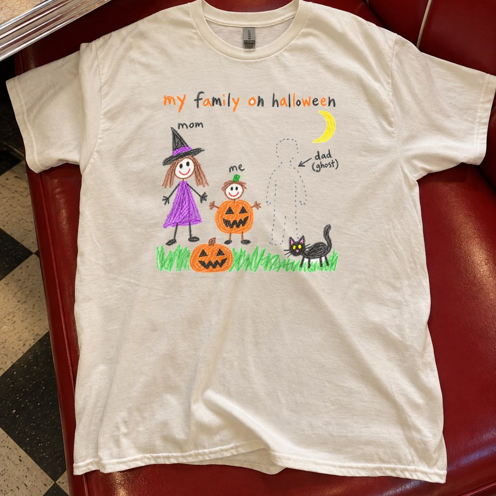 My Family on Halloween Shirt in a diner booth