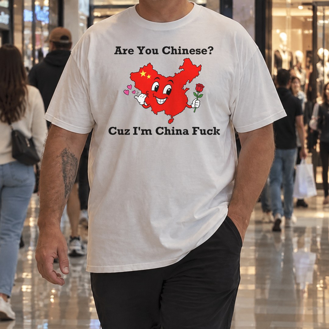 Are You Chinese Shirt worn at the mall