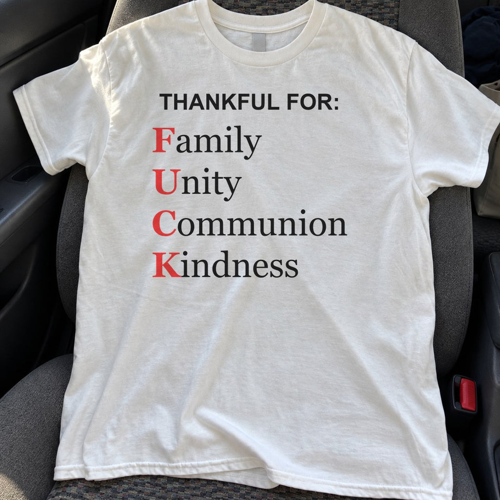Thankful For Shirt on a car seat